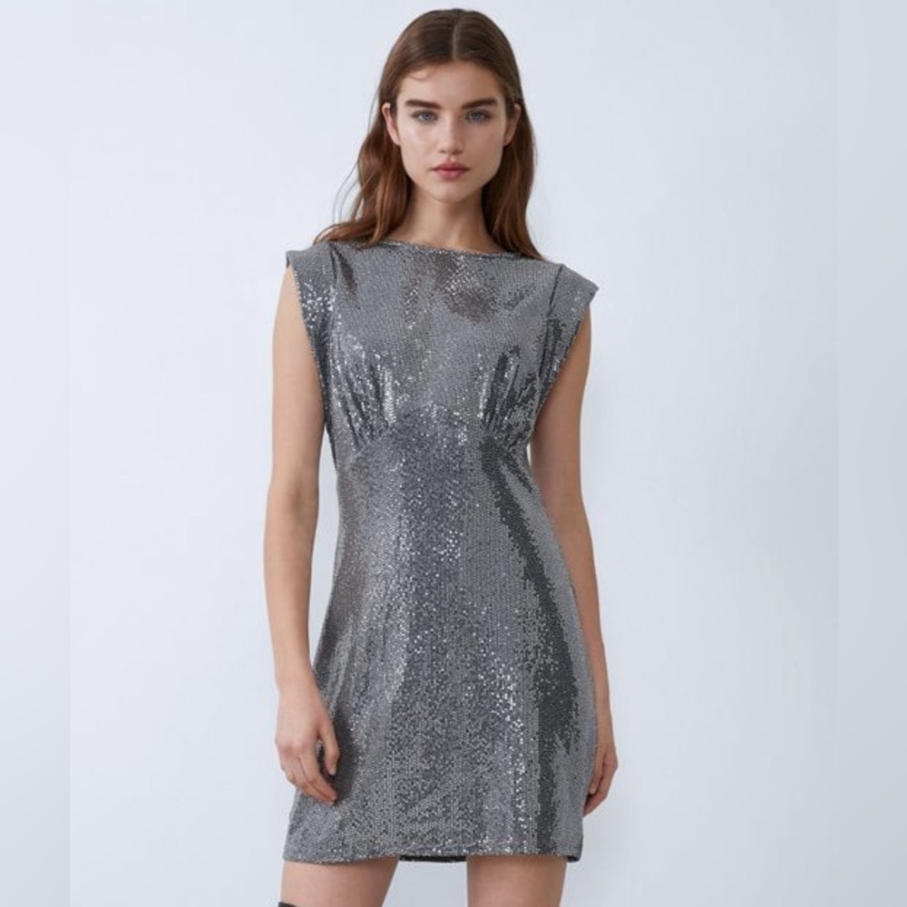 ZARA shiny silver dress Zara 1131/815/808